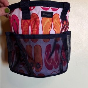 thirty-one Pink & Orange Flip-Flop Cosmetic Tote